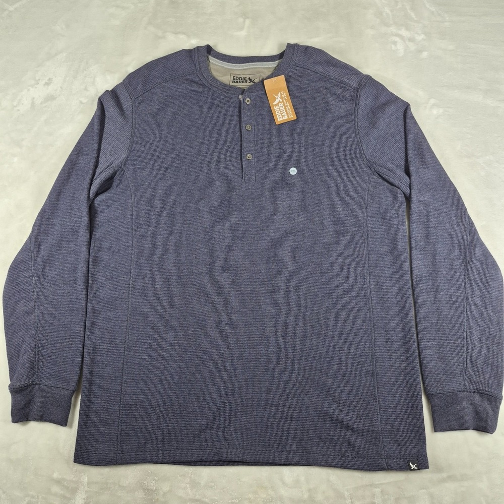 Eddie‎ Bauer Thermal Henley Shirt Men's XLT Tall Long Sleeve Waffle Knit NWT